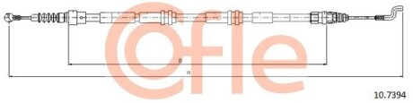 Трос, стояночная тормозная система COFLE 92.10.7394