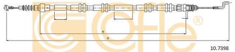 Трос, стояночная тормозная система COFLE 92.10.7398 (фото 1)