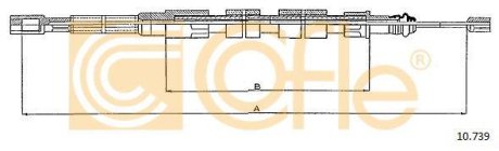 Трос, стояночная тормозная система COFLE 92.10.739