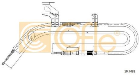 Трос, стояночная тормозная система COFLE 92.10.7482 (фото 1)