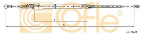 Трос, стояночная тормозная система COFLE 92.10.7505