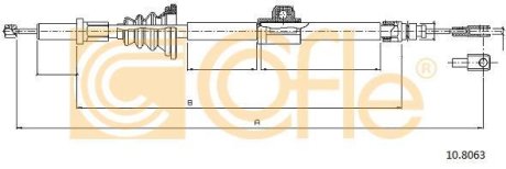 Трос, стояночная тормозная система COFLE 92.10.8063 (фото 1)