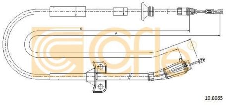 Трос, стояночная тормозная система COFLE 92.10.8065 (фото 1)