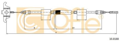 Трос, стояночная тормозная система COFLE 92.10.8188 (фото 1)