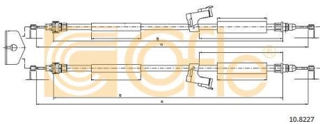 Трос, стояночная тормозная система COFLE 92.10.8227 (фото 1)
