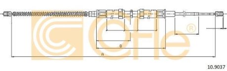 Трос, стояночная тормозная система COFLE 92.10.9037 (фото 1)