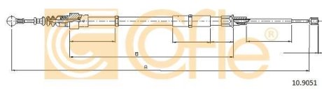 Трос, стояночная тормозная система COFLE 92.10.9051 (фото 1)