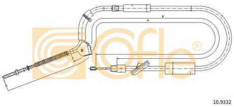 Трос, стояночная тормозная система COFLE 92.10.9332 (фото 1)