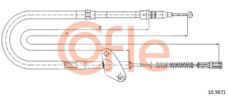 Трос, стояночная тормозная система COFLE 92.10.9871