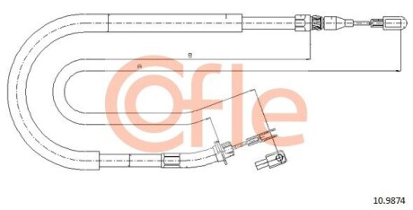Трос, стояночная тормозная система COFLE 92.10.9874