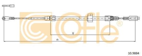 Трос, стояночная тормозная система COFLE 92.10.9884