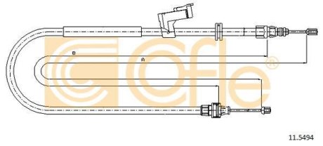 Трос, стояночная тормозная система COFLE 92.11.5494 (фото 1)