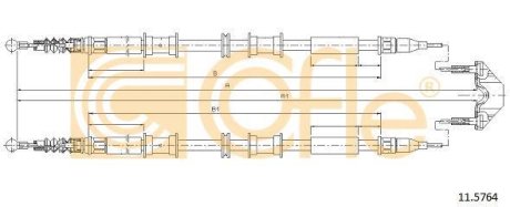Трос, стояночная тормозная система COFLE 92.11.5764 (фото 1)