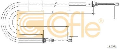 Трос, стояночная тормозная система COFLE 92.11.6571