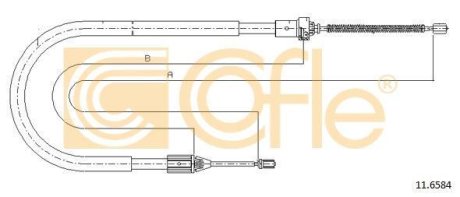 Трос, стояночная тормозная система COFLE 92.11.6584 (фото 1)