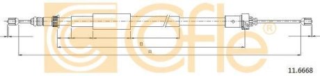 Трос, стояночная тормозная система COFLE 92.11.6668 (фото 1)