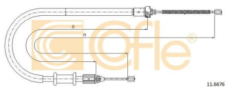 Трос, стояночная тормозная система COFLE 92.11.6676 (фото 1)