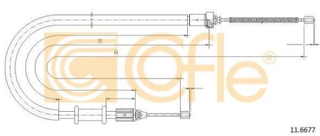 Трос, стояночная тормозная система COFLE 92.11.6677 (фото 1)