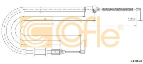 Трос, стояночная тормозная система COFLE 92.11.6678 (фото 1)