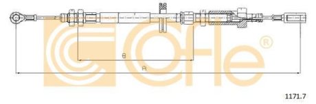 Трос, стояночная тормозная система COFLE 92.1171.7