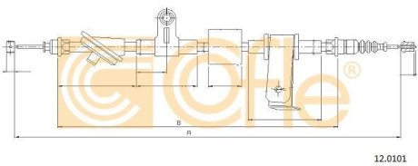 Трос, стояночная тормозная система COFLE 92.12.0101 (фото 1)