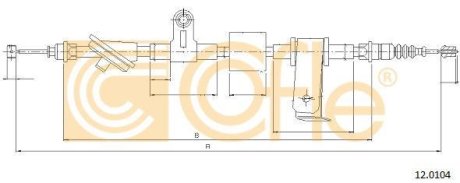 Трос, стояночная тормозная система COFLE 92.12.0104 (фото 1)