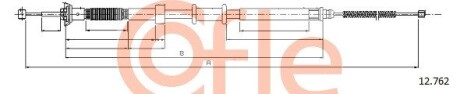 Трос, стояночная тормозная система COFLE 92.12.0762 (фото 1)