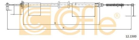 Трос, стояночная тормозная система COFLE 92.12.1500