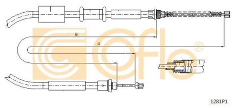 Трос, стояночная тормозная система COFLE 92.1281P1 (фото 1)