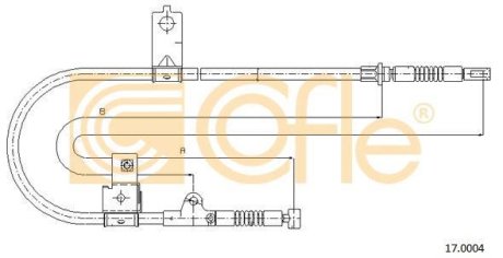 Трос, стояночная тормозная система COFLE 92.17.0004 (фото 1)