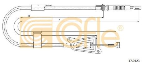 Трос, стояночная тормозная система COFLE 92.17.0123 (фото 1)