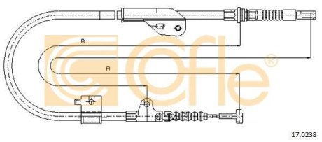 Трос, стояночная тормозная система COFLE 92.17.0238 (фото 1)