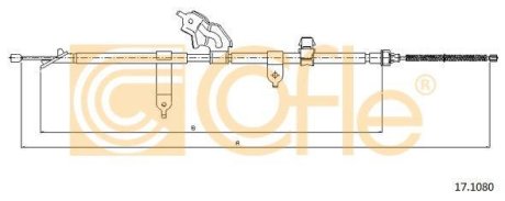 Трос, стояночная тормозная система COFLE 92.17.1080