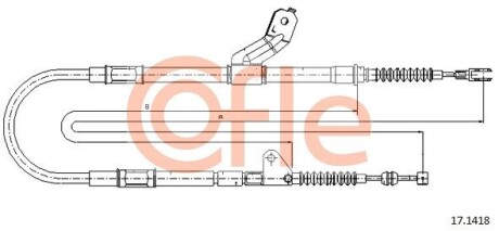Трос, стояночная тормозная система COFLE 92.17.1418