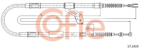 Трос, стояночная тормозная система COFLE 92.17.1419