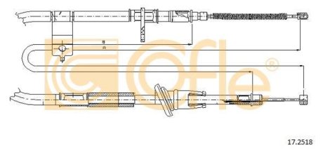 Трос, стояночная тормозная система COFLE 92.17.2518 (фото 1)
