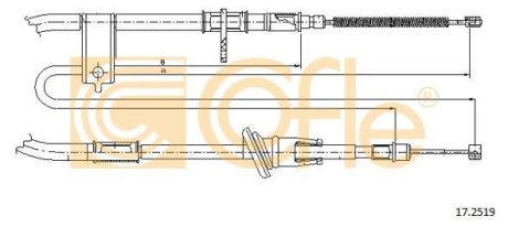 Трос, стояночная тормозная система COFLE 92.17.2519 (фото 1)