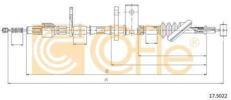 Трос, стояночная тормозная система COFLE 92.17.5022 (фото 1)