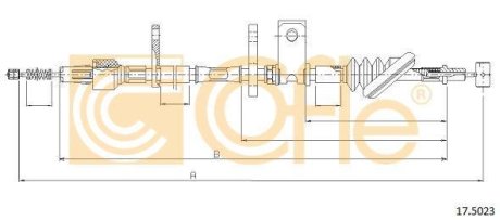 Трос, стояночная тормозная система COFLE 92.17.5023 (фото 1)
