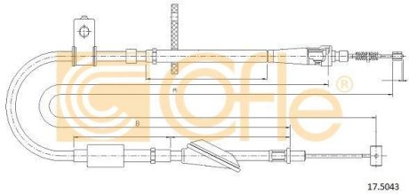 Трос, стояночная тормозная система COFLE 92.17.5043 (фото 1)
