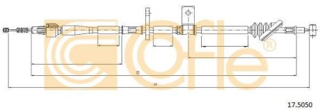 Трос, стояночная тормозная система COFLE 92.17.5050 (фото 1)