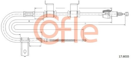 Трос, стояночная тормозная система COFLE 92.17.6035