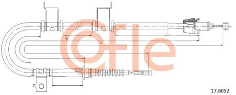 Трос, стояночная тормозная система COFLE 92.17.6052