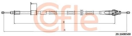 Трос, стояночная тормозная система COFLE 92.20.160B500 (фото 1)
