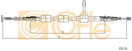 Трос, стояночная тормозная система COFLE 92.251.31