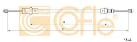 Трос, стояночная тормозная система COFLE 92.491.1 (фото 1)