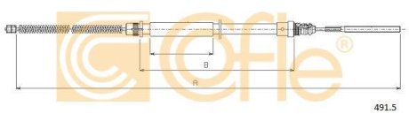 Трос, стояночная тормозная система COFLE 92.491.5 (фото 1)