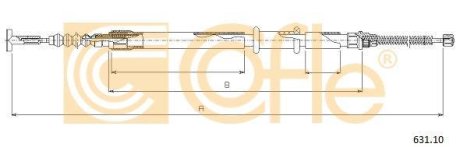 Трос, стояночная тормозная система COFLE 92.631.10 (фото 1)