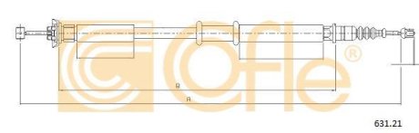 Трос, стояночная тормозная система COFLE 92.631.21 (фото 1)