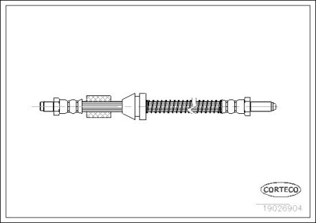 Шланг гальмівний задній CORTECO 19026904